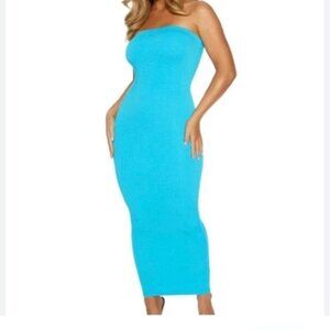 GORGEOUS NWT TURQOUISE BODYCON DRESS SMALL "NAKED WARDROBE''
